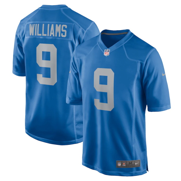 mens nike jameson williams blue detroit lions player game jersey